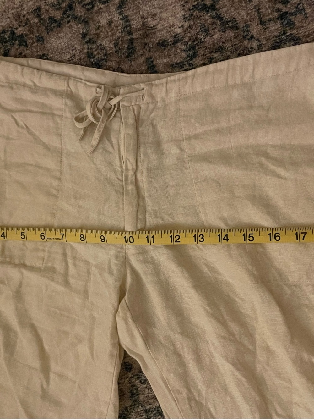 GAP Cream Linen Drawstring Pants - Picture 6 of 7